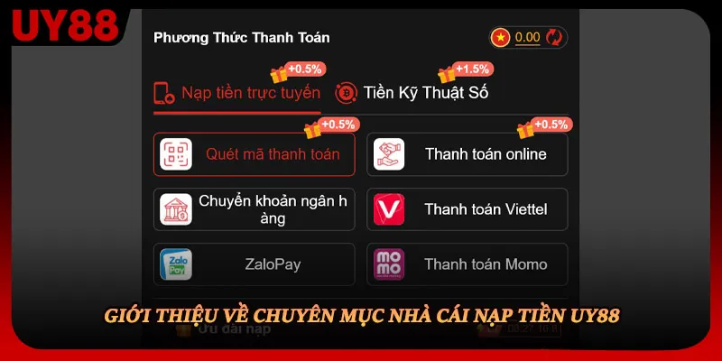 Giới thiệu về chuyên mục nhà cái nạp tiền UY88